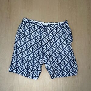 Fendi Navy & White Geometric Logo Men’s Swim Shorts